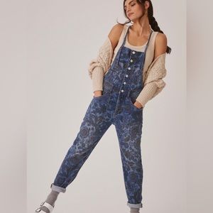 Anthropologie Pilcro the Painters Floral Denim Overalls 27 NWT